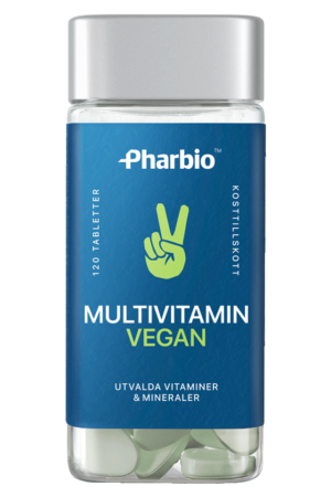 Pharbio Multivitamin Vegan kosttillskott med vitaminer och mineraler för veganer och vegetarianer