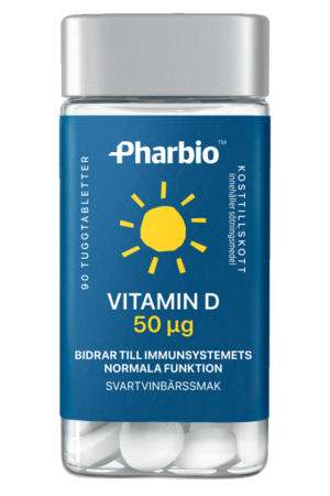 Pharbio vitamin D 50 ug kosttillskott tuggtablett